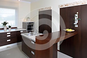 Clean, streamlined kitchen