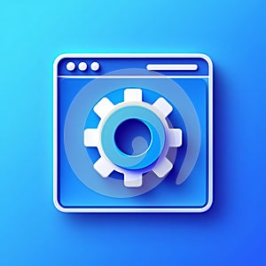 3D Gear and Settings in a Web Browser Interface Ai Generated