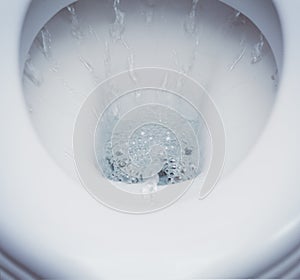 Clean toilet flushing