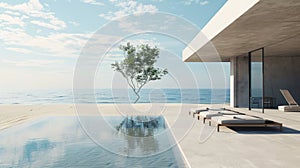 Clean and uncluttered view of a minimalist beach holiday experience photo