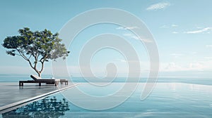 Clean and uncluttered view of a minimalist beach holiday experience photo