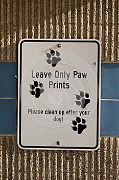 Clean up after dog sign