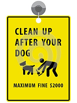 Clean up after your dog sign