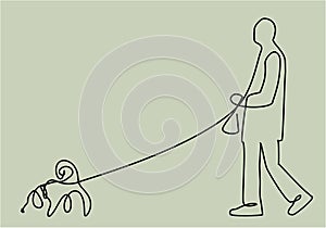 Clean up after your pet one line drawing