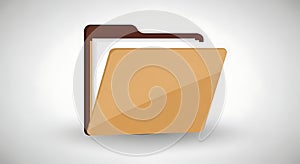 Clean vector file folder icon with documents isolated on white.