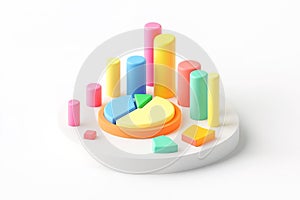 Data Visualization: Pie Chart & Bar Graph Icon - White Background. Perfect for reports, presentations, infographics, and