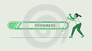 Progress Bar and Person for Task Completion, vector design Generative AI