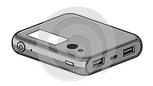 Portable Power Bank Vector Illustration