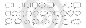 Speech Bubble Outline Vector Set â Chat, Dialogue, and Thought Balloon Icons