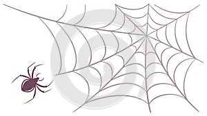 Simple Spiderweb Corner: Clean Halloween Decoration, vector design Generative AI