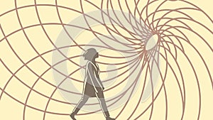 Abstract Geometric Spider Web Pattern Vector, vector design Generative AI