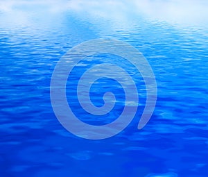 Clean water background, calm waves. Blue reflection
