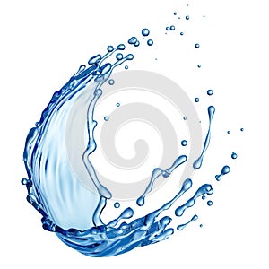 Clean Water Curvy Splash on White