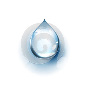 Clean water drop. Editable isolated vector illustration