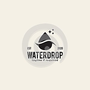 Clean water drop logo design template