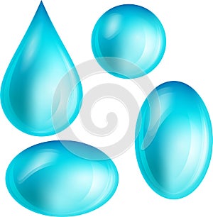 Clean water drops.fresh splashes of transparent water. Transparent drops clean, water liquid illustration. Eps 10
