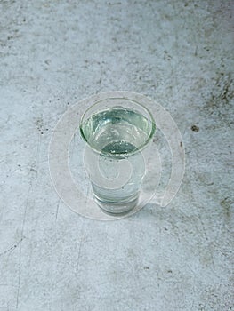 clean Water glass in the table