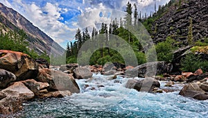 Clean water of a mountain river