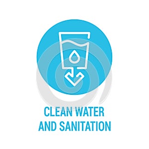 Clean water and sanitation color icon. Corporate social responsibility. Sustainable Development Goals. SDG color sign. Pictogram