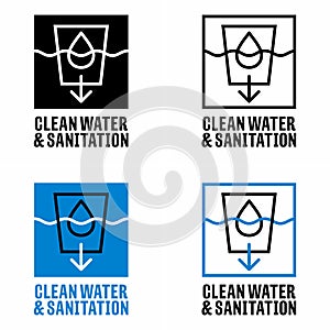 `Clean water & sanitation` device, process and technology information sign