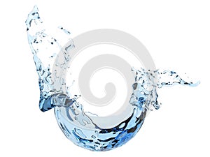 Clean water spalsh on white background