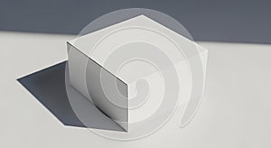 Clean White Cube with Dramatic Shadow