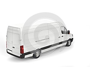 Clean white modern delivery van - top down view