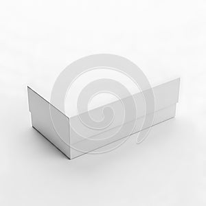 Clean white rectangular box angle product mockup studio shot