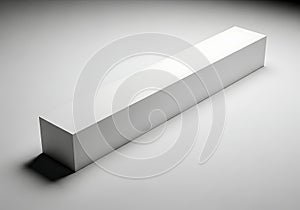 Clean white rectangular box object minimalist studio product shot