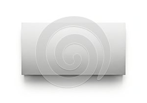 Clean white rectangular object casting subtle shadow transparent background