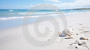 Clean white sand beach Perfect for beach adventures.AI Generated