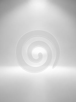 Clean White Studio Background with Soft Spotlight Effect empty