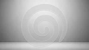 Clean white studio background with subtle spotlight effect