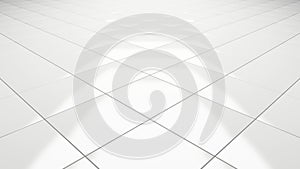 Clean white tile floor 3d rendering