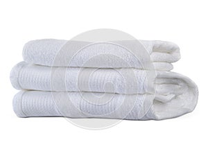 Clean white towels isolated on white background