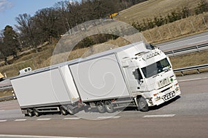Clean, white truck, lorry