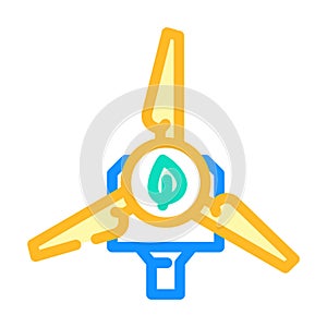 clean wind energy turbine color icon vector illustration