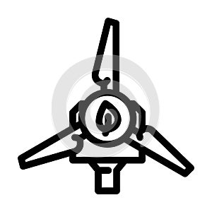 clean wind energy turbine line icon vector illustration