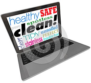Clean Words Computer Laptop Screen Safe Website Virus Free