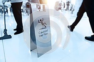 Cleaner cleaning the floor