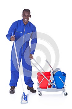 Cleaner cleaning with mop