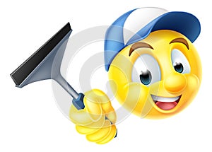 Cleaner Emoji Emoticon with Squeegee photo