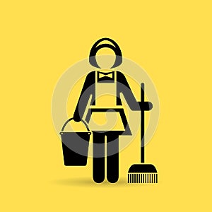Cleaner maid vector icon