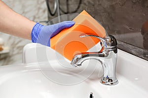 Cleaning agent for plumbing, sponge photo