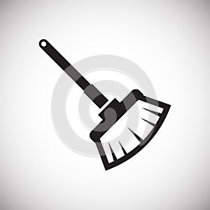 Cleaning broom icon on white background for graphic and web design, Modern simple vector sign. Internet concept. Trendy symbol for photo