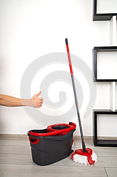Cleaning Bucket and Mop
