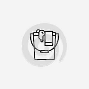 Cleaning bucket vector icon sign symbol