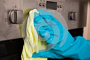 Cleaning control panel of oven