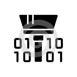 Cleaning dataset tool black glyph icon