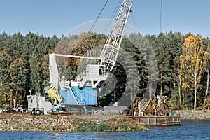 Cleaning and deepening the river for navigation